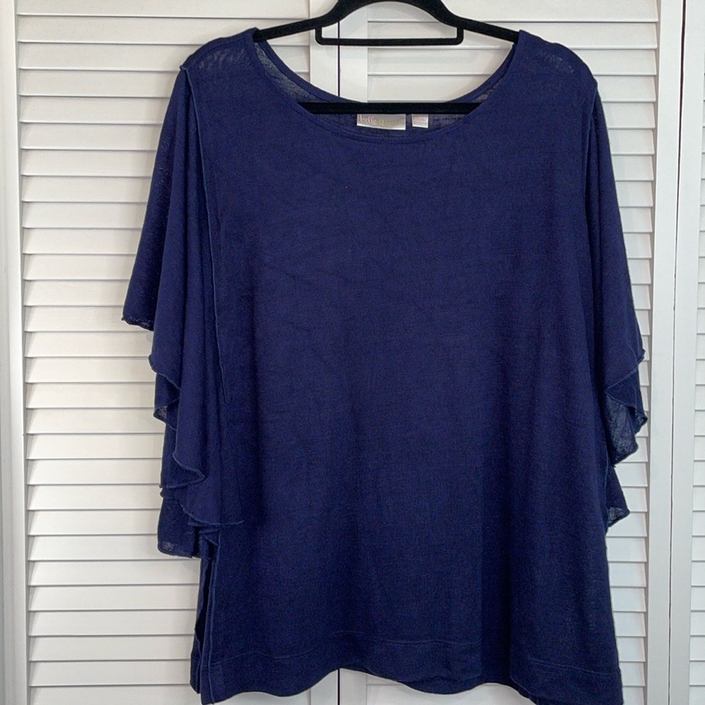 Belle by Kim Gravel flutter sleeve tank blouse 2X